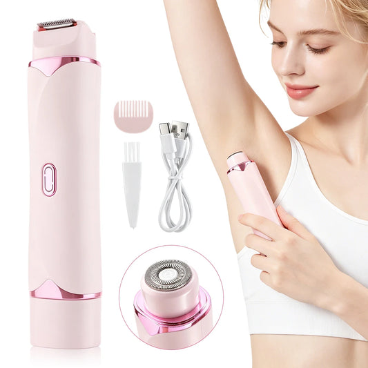 Bathroom Electric Shaver Dual Head Trimmer for Smooth Hair Removal