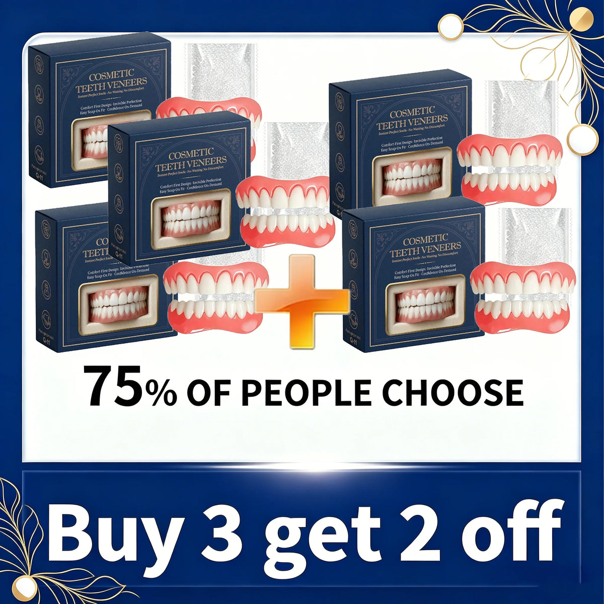 At Home Moldable Silicone Dentures Full Set for Custom Comfort Fit