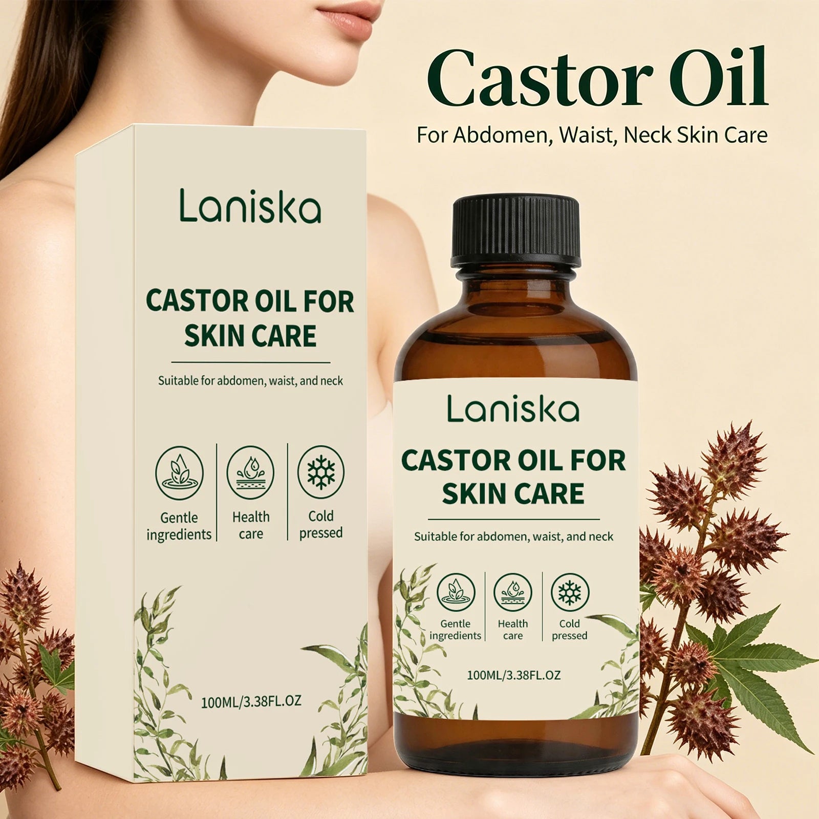Abdomen and Neck Care Cold Pressed Castor Oil for Deep Hydration - 4