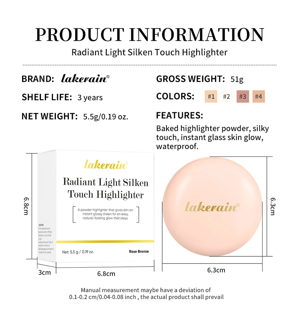 Daily Makeup Highlighter Powder for Natural Luminous Glow and Brightening