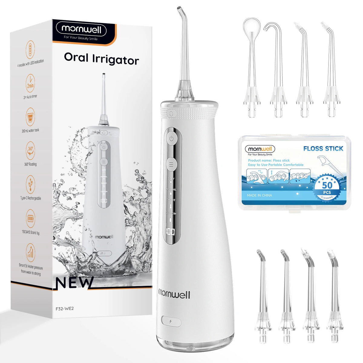 Home Teeth Whitening Oral Water Flosser for Deep Cleaning and Gum Care