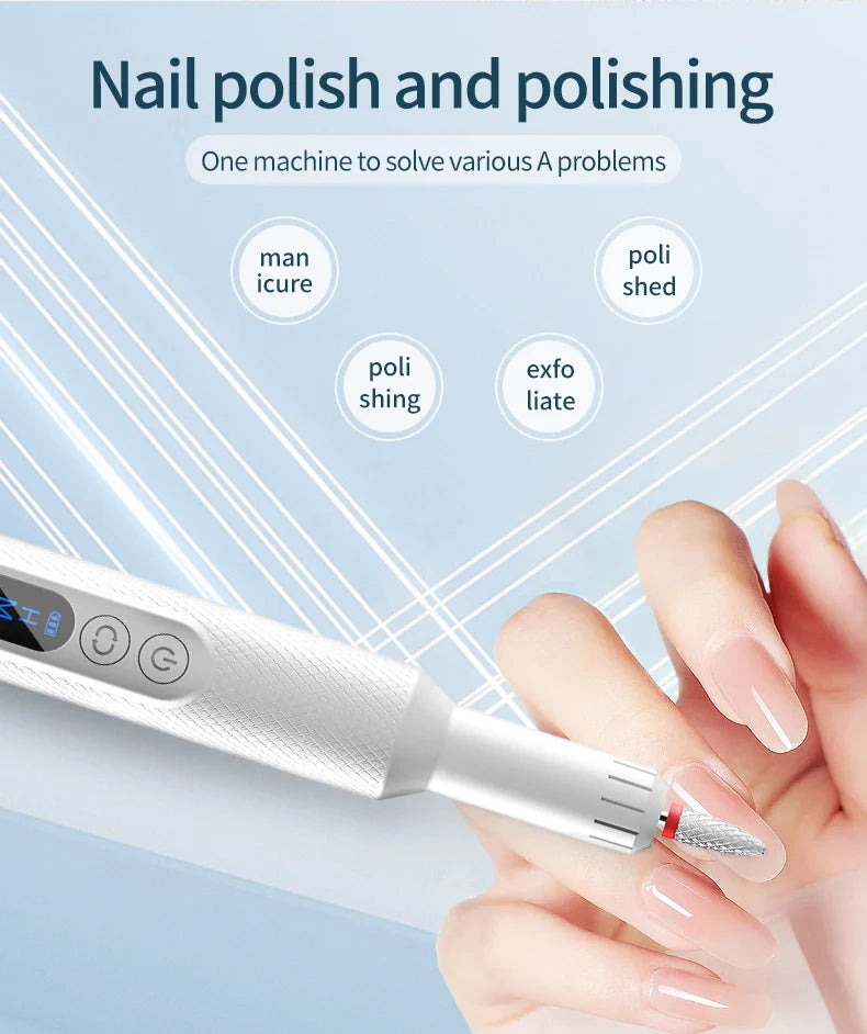 Salon Manicure Electric Nail File Machine for Easy At Home Gel Filing - 9