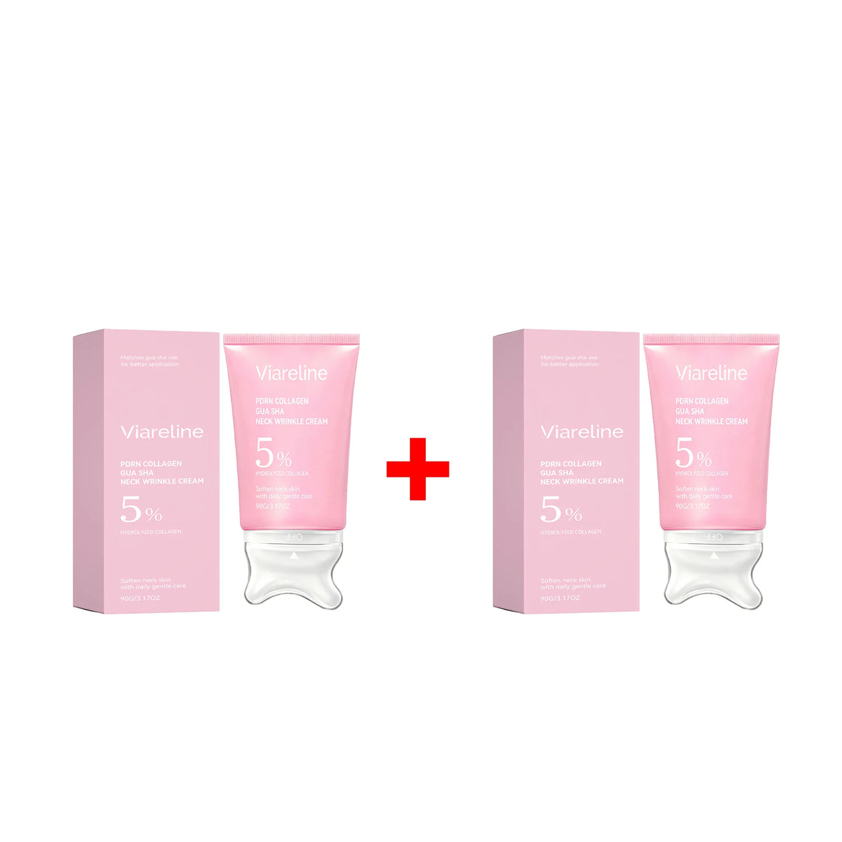Neck Firming Collagen Neck Cream with Gua Sha Massager for Smooth Skin