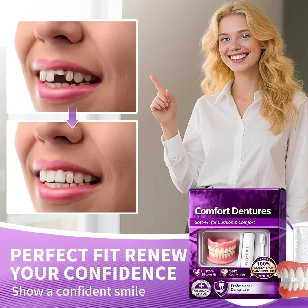 Daily Smile False Teeth Cosmetic Dentures for Natural Looking Comfort