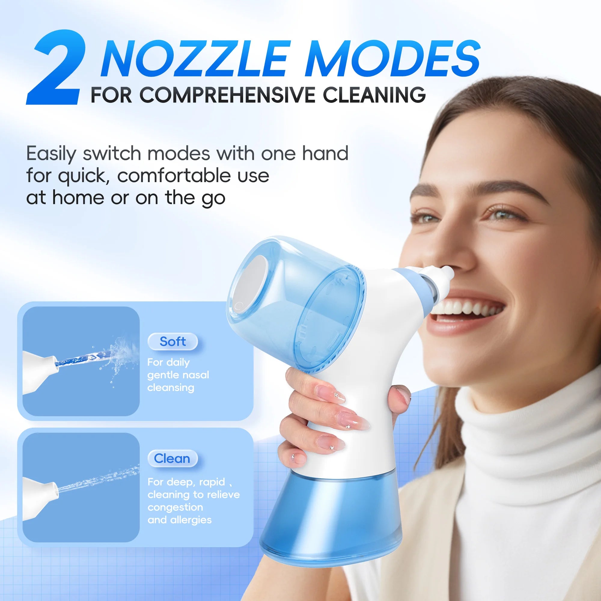 For Nasal Discomfort Electric Sinus Rinse Machine with Dual Water Tank - 4