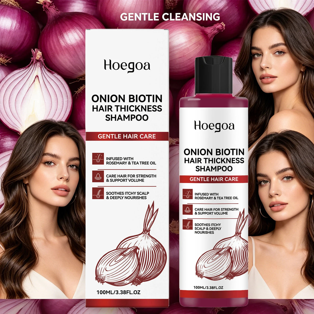 Daily Shower Onion Biotin Shampoo for Voluminous and Smooth Hair Care