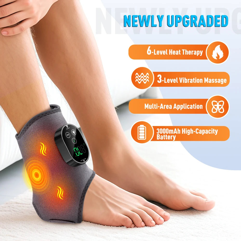 At Home Ankle Calf Foot Vibration Massager With Six Level Heating - 7