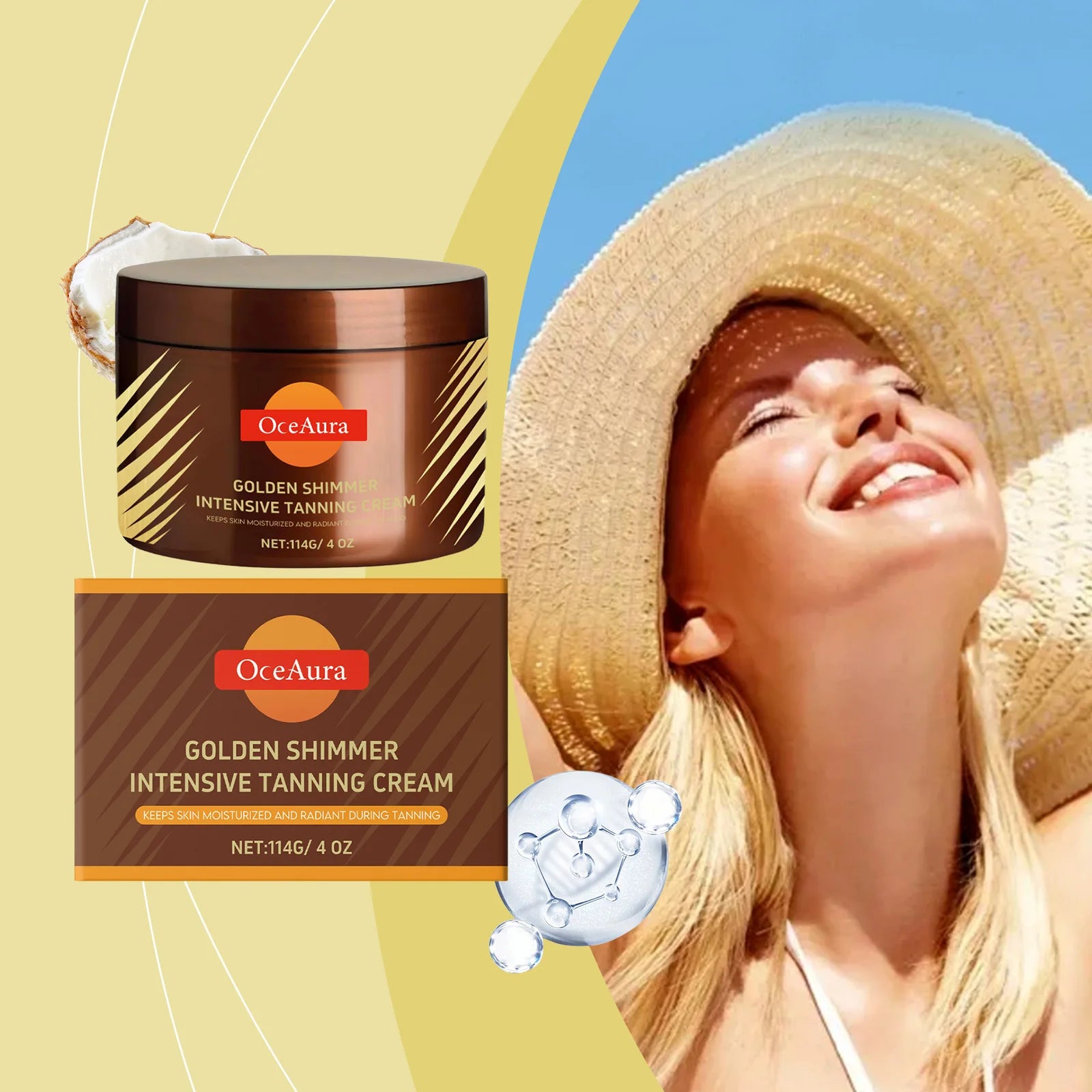 Beach Tan Shine Brown Tanning Accelerator Cream for Natural Glow - 12