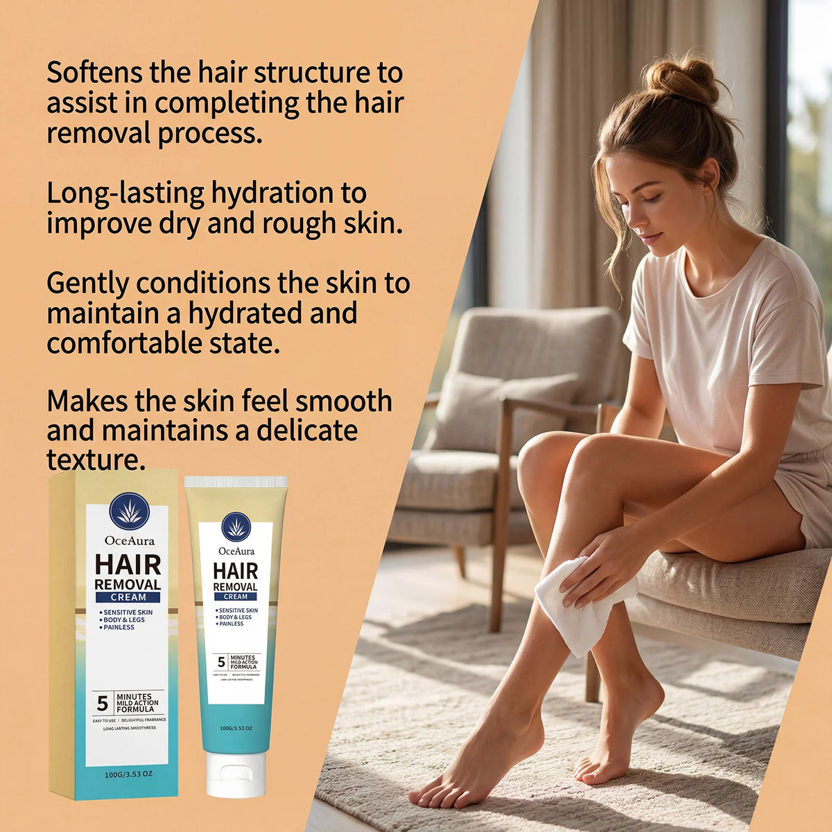 Smooth Skin Hair Removal Cream Painless Formula