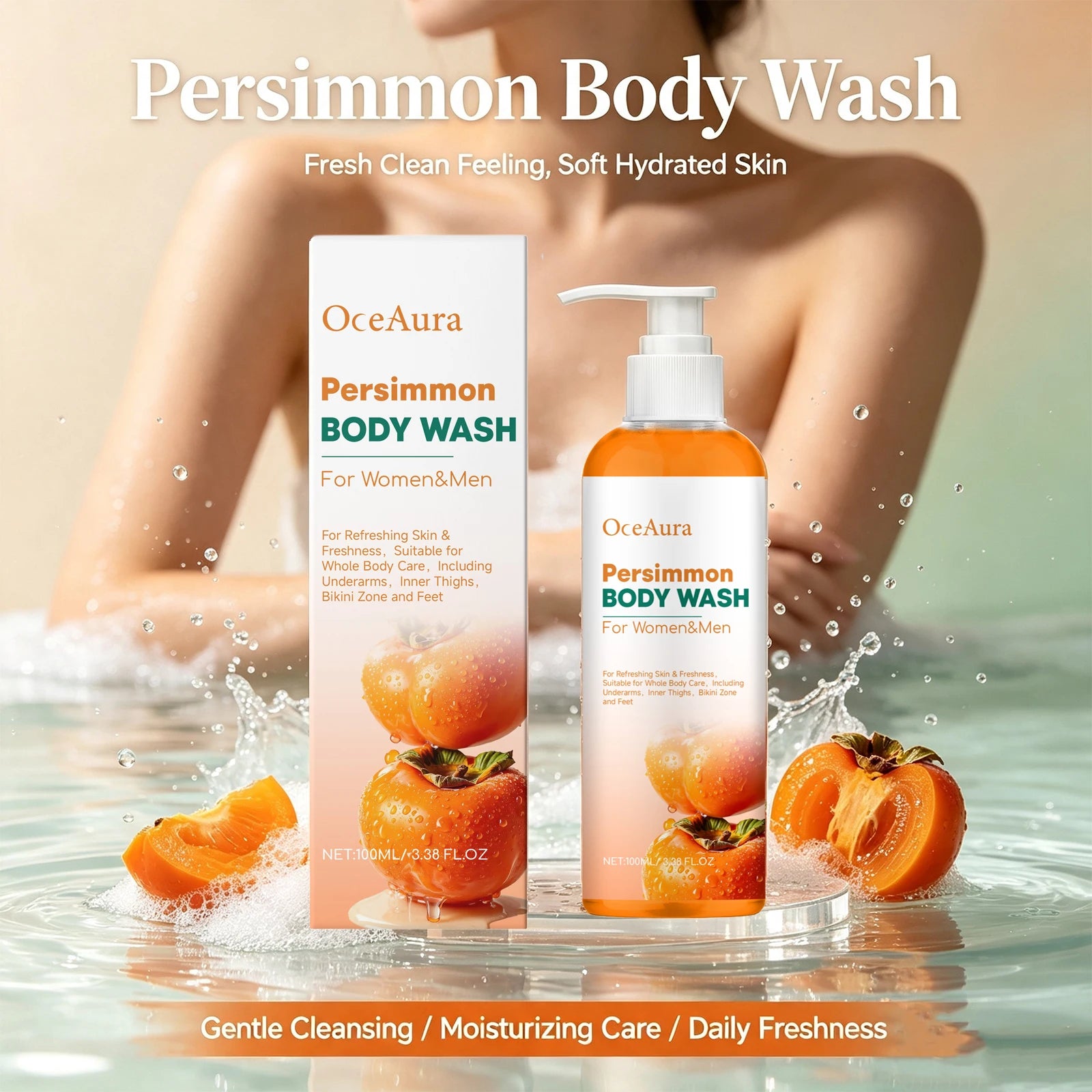 Daily Shower Persimmon Body Wash Sweat Odor Eliminating Natural Gel - 3