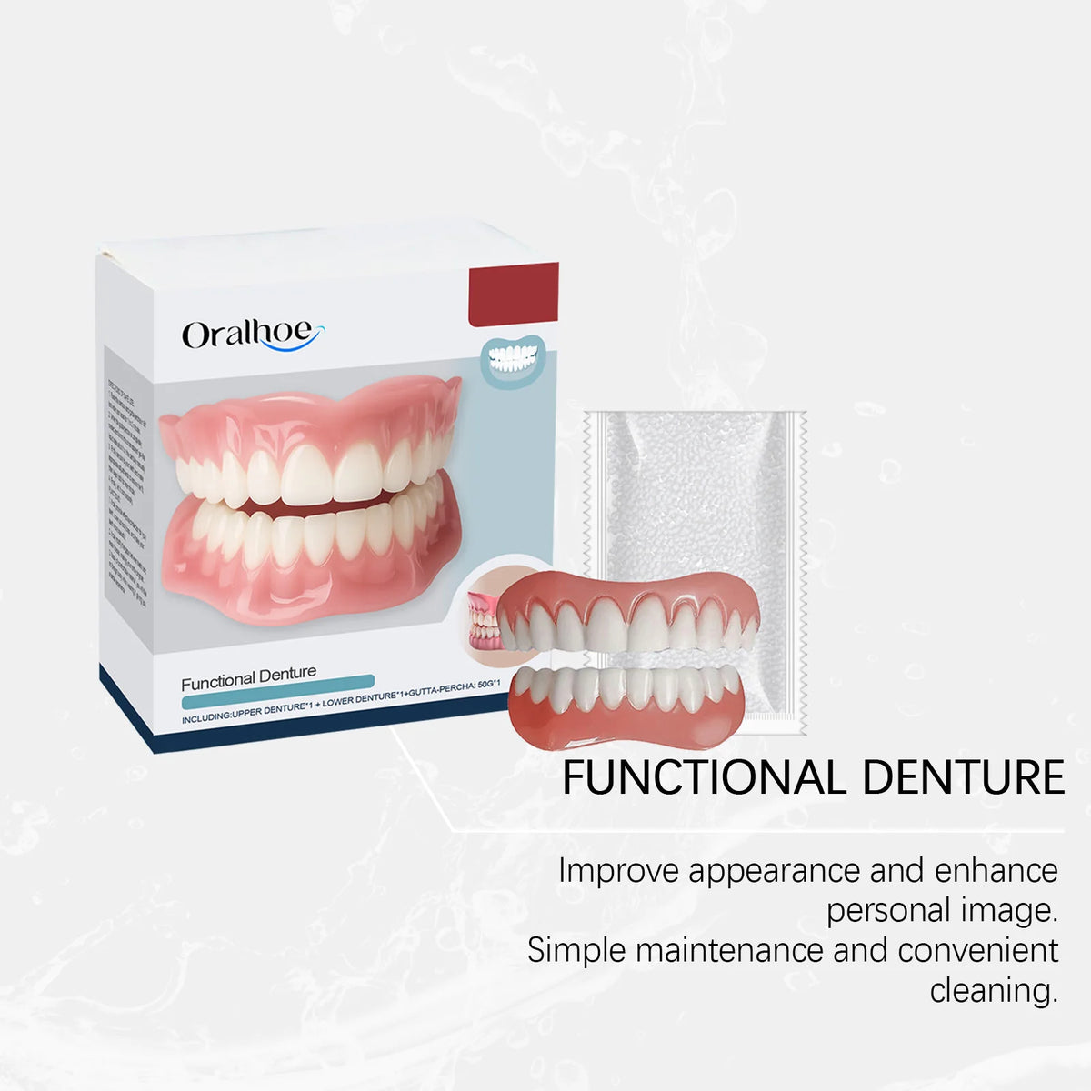 Daily Smile Soft Silicone Denture Kit For Natural Missing Teeth Repair