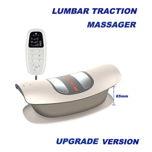 Home lower back relief lumbo traction device with dynamic airbag support