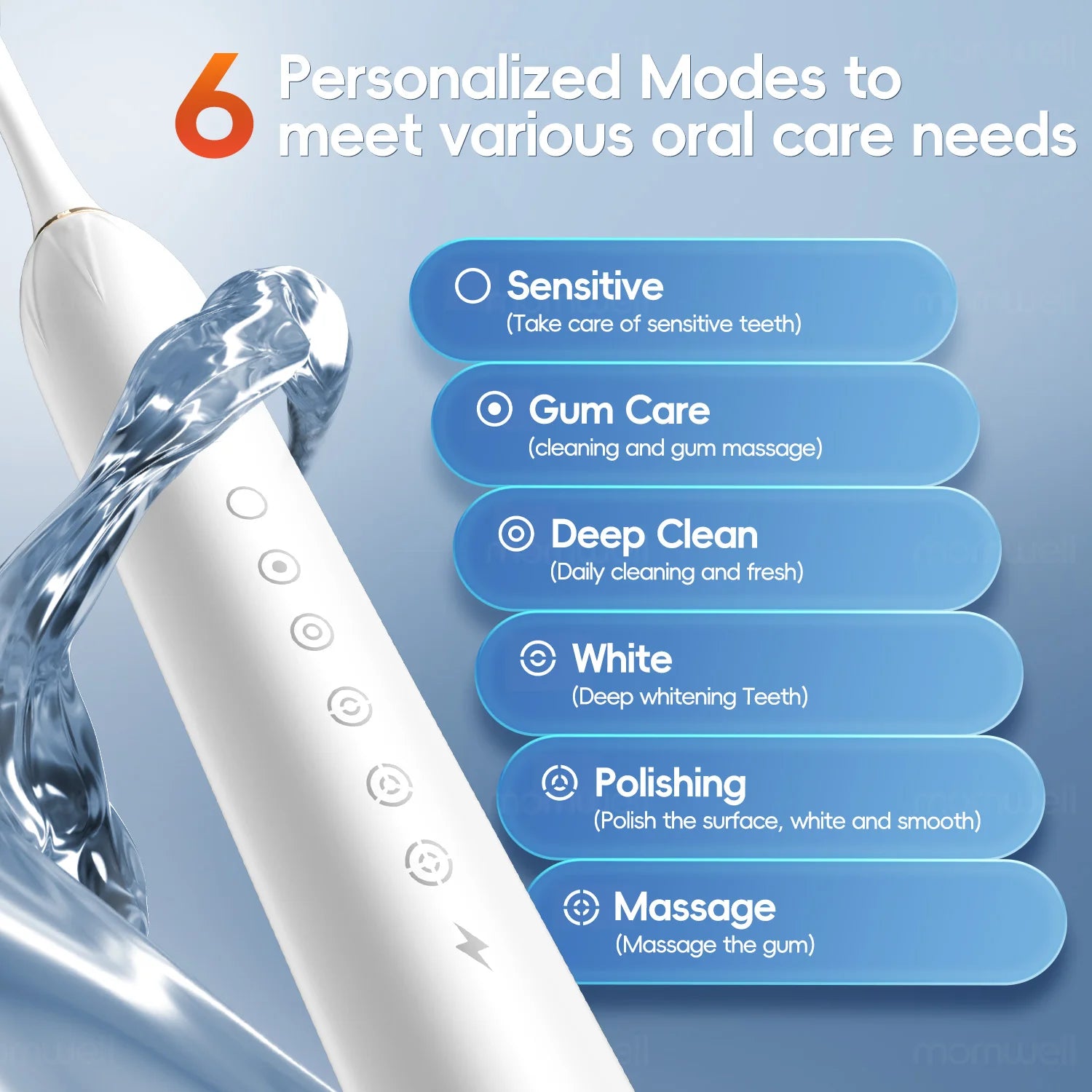 Bathroom Oral Care Mornwell Water Flosser And Electric Toothbrush Kit - 6