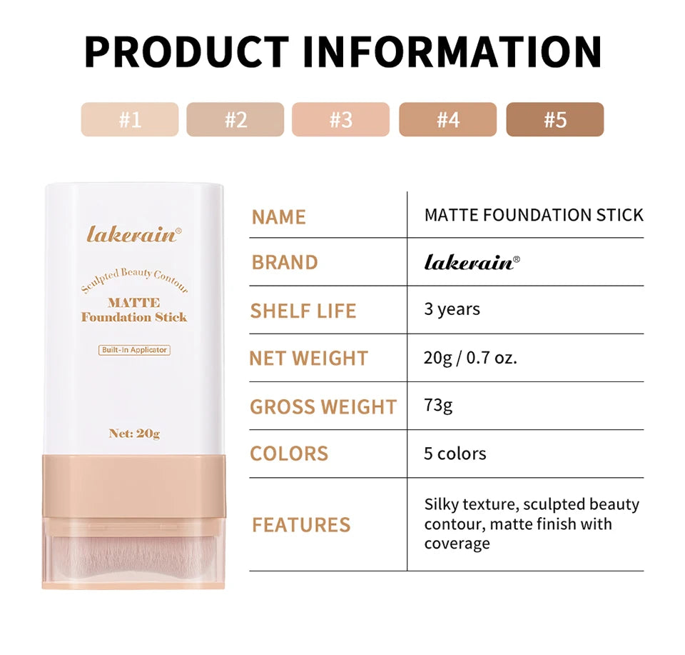 Travel makeup routine Matte Foundation Stick for smooth coverage