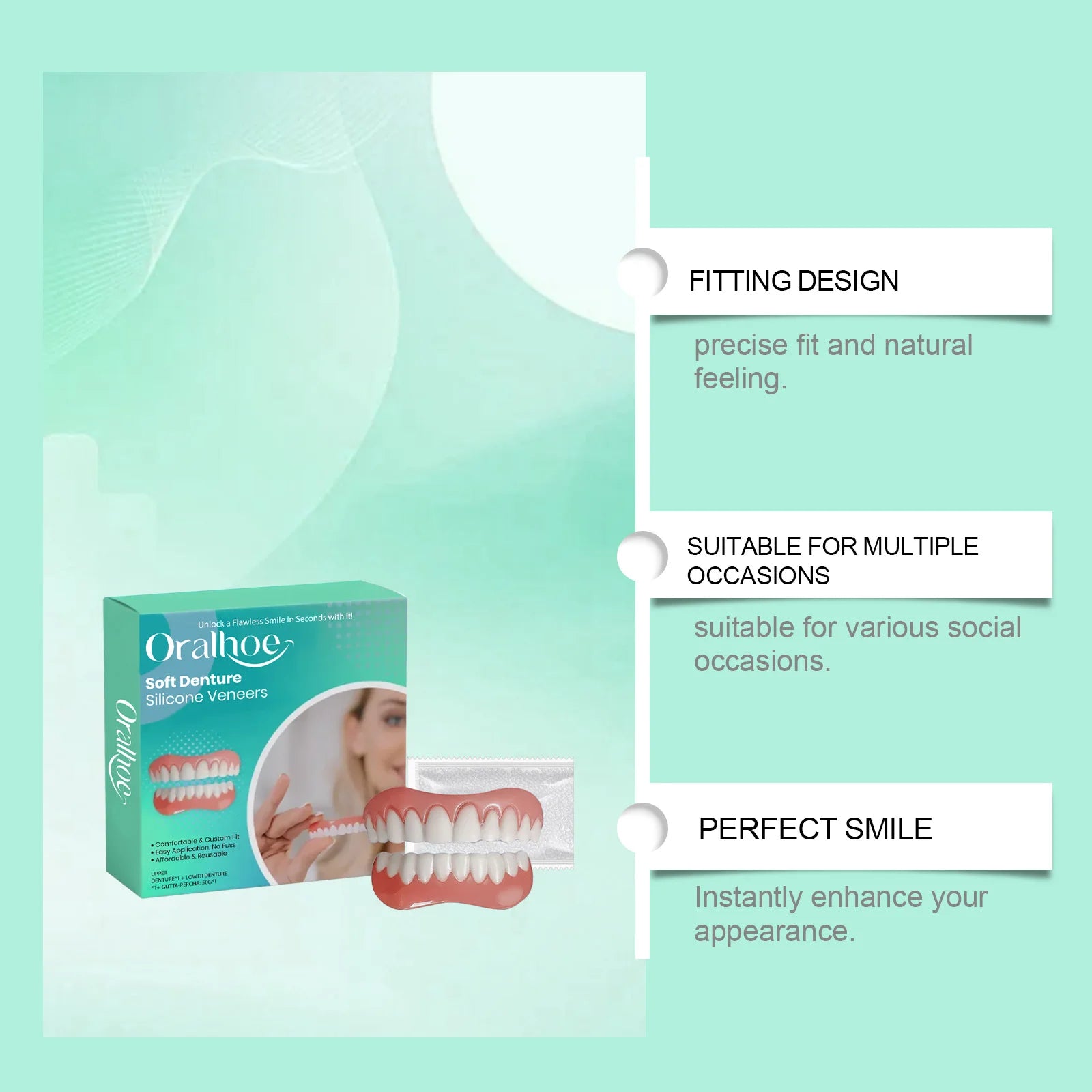 Daily Smile Recovery Silicone Dentures Set for Natural Look and Fit - 8