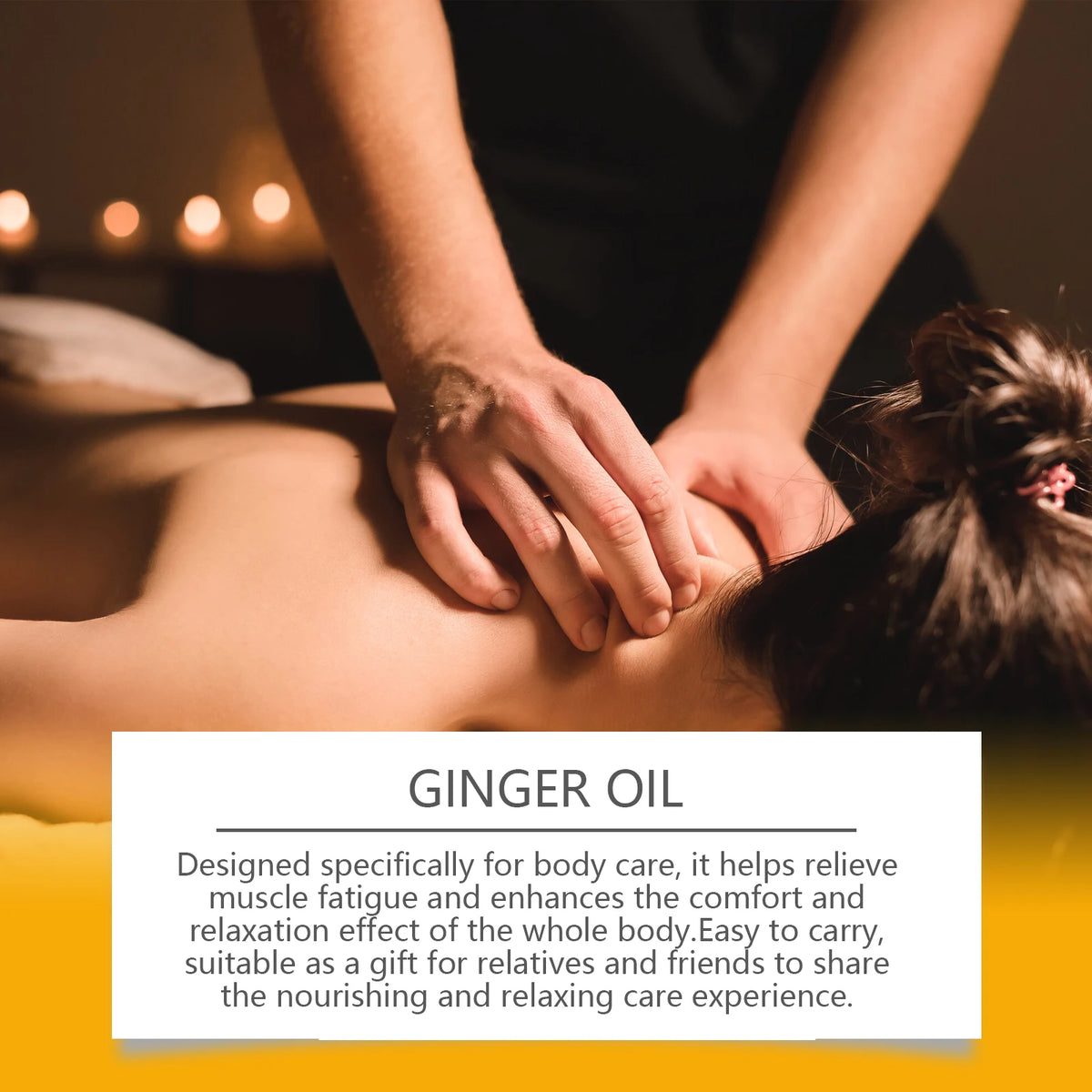 Relaxing at home with ginger massage oil for smooth skin and tension relief