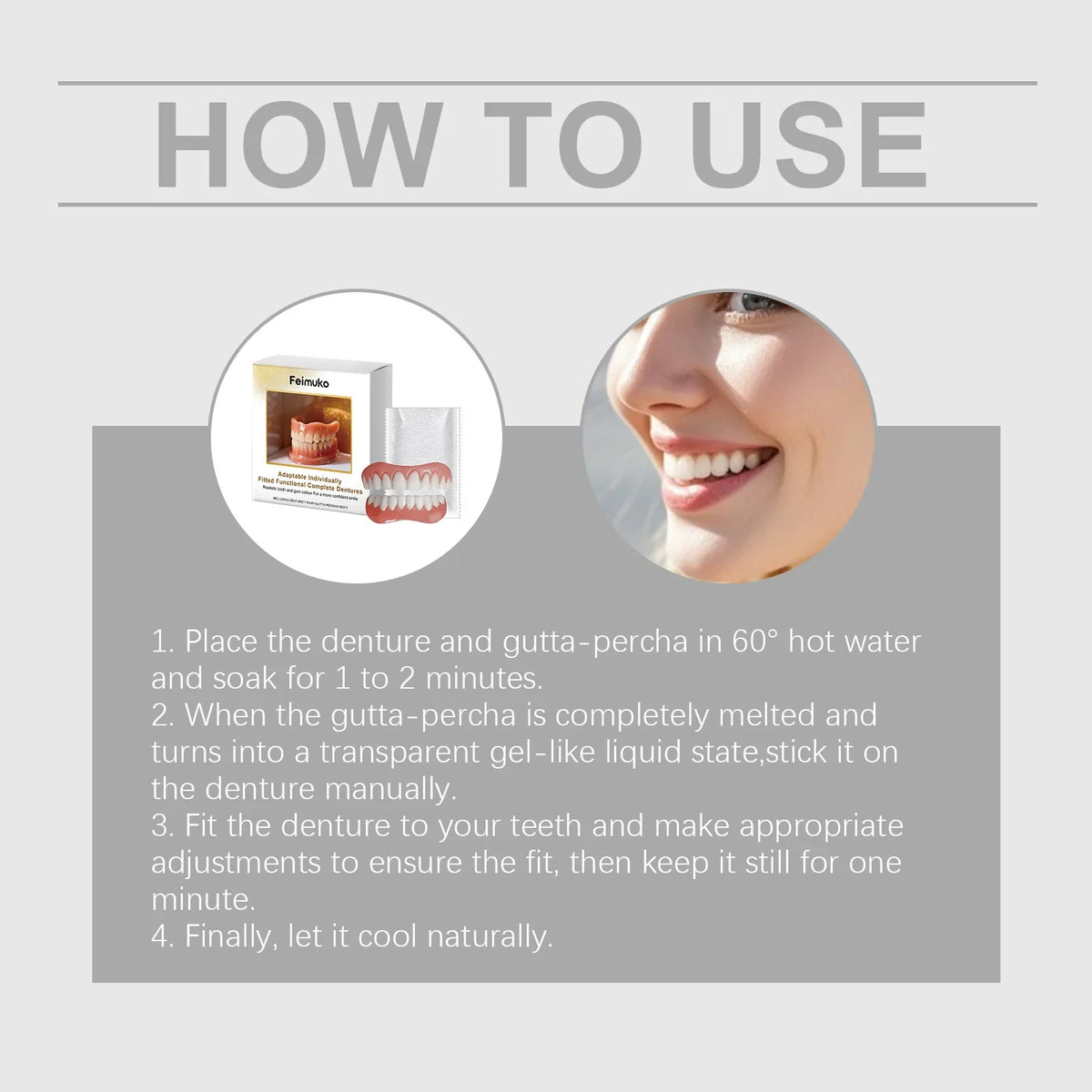 Daily Smile Enhancement Denture Silicone Kit for Easy Fit