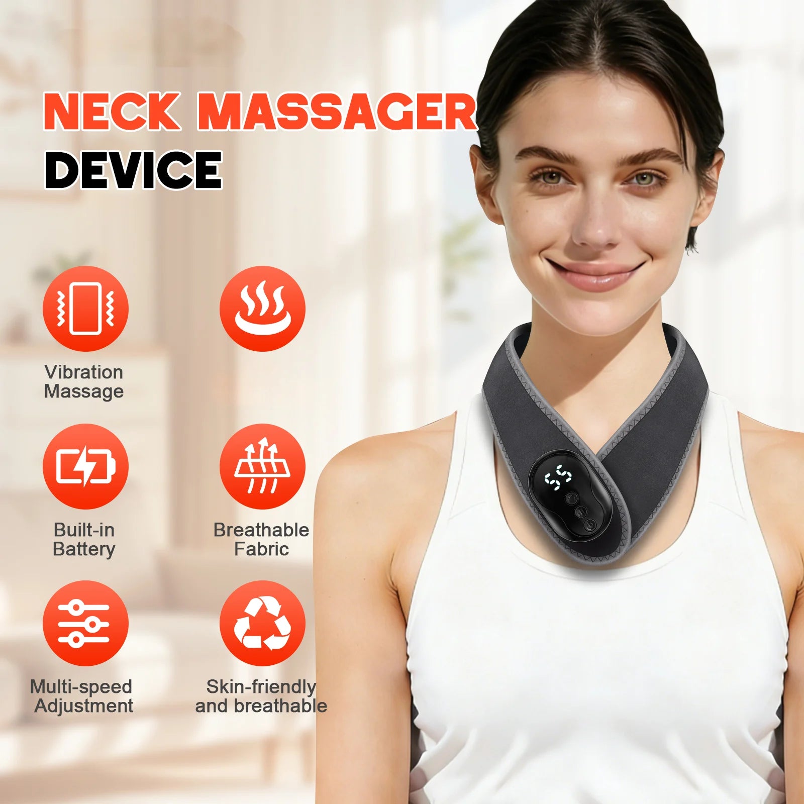 At Home Portable Neck Massager Wrap for Daily Relaxation and Comfort - 2