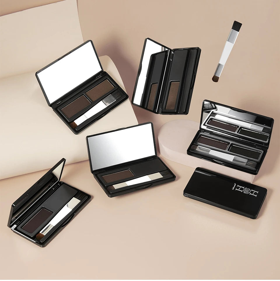 Instantly cover roots and grays at home with natural hair powder palette