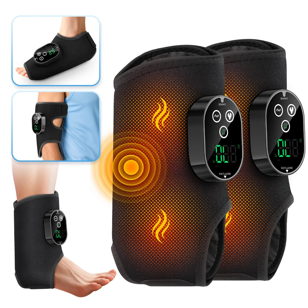 At Home Ankle Calf Foot Vibration Massager With Six Level Heating