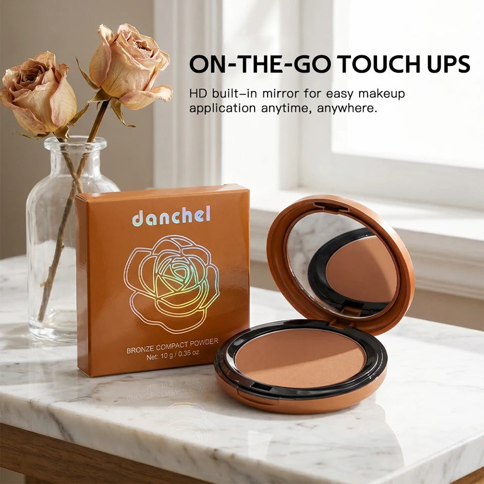 Daily Makeup Bronze Compact Powder for Flawless Matte Finish Coverage