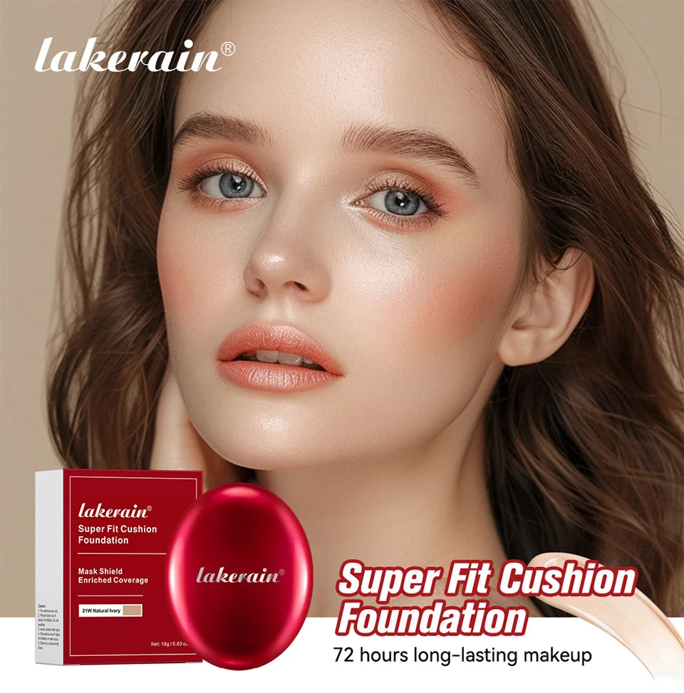 Korean makeup Super Fit Cushion Foundation with waterproof cover.