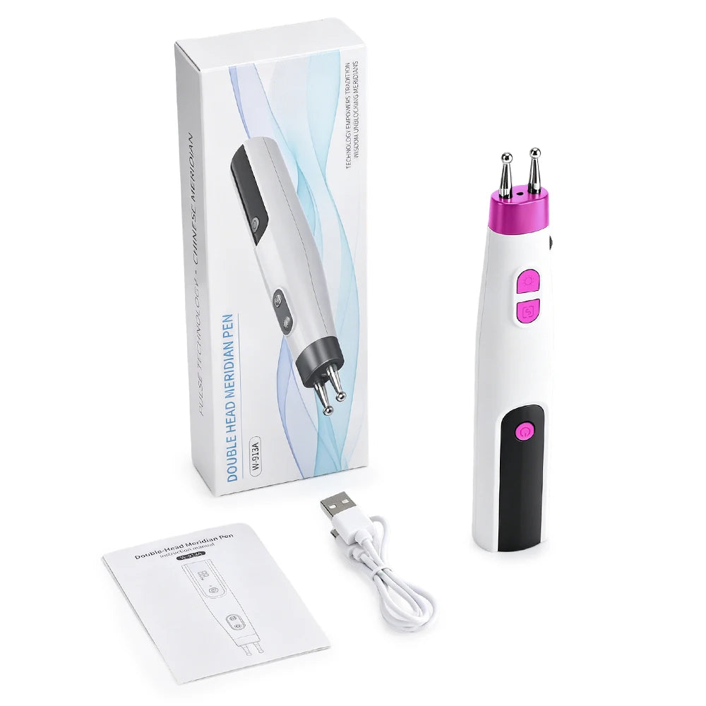 At Home Electric Double Head Massage Pen for Neck Back Relaxation