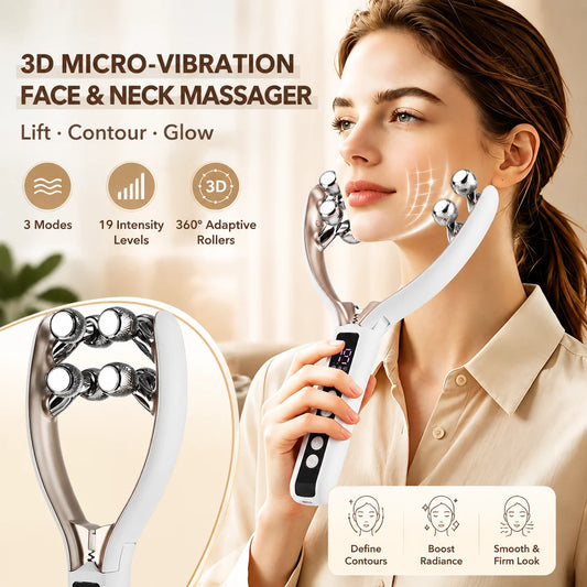 Home Spa Facial Massager V-Shape Lifting Roller for Skin Glow and Tone