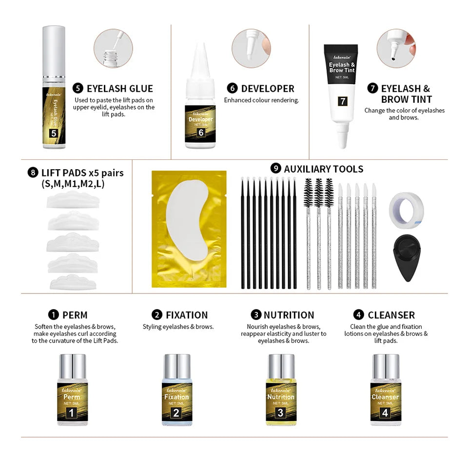 Beauty Salon Lash Lift and Tint Kit for Long Lasting Curls