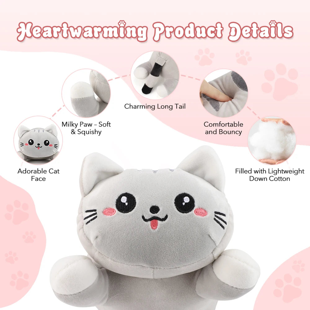 Cram relief usb heating pad cat shaped soft plush pillow hot compress - 4