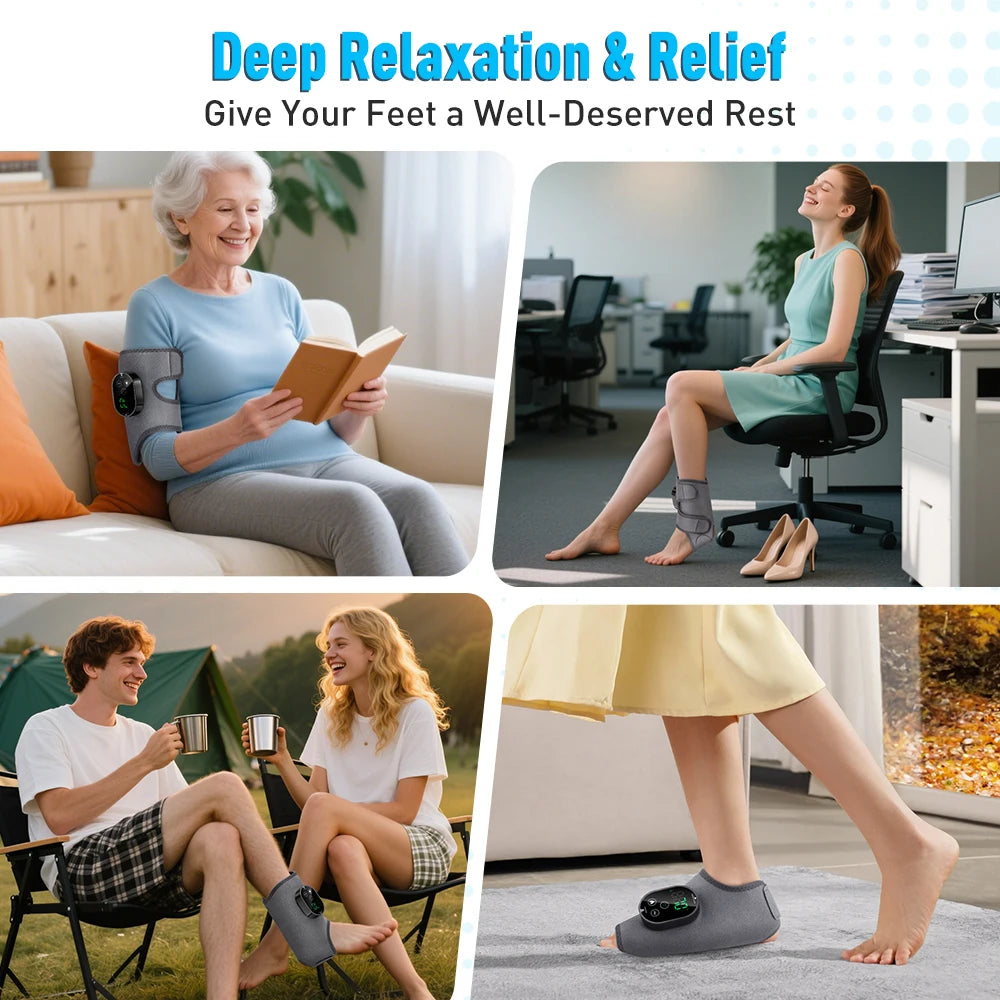 At Home Ankle Calf Foot Vibration Massager With Six Level Heating - 11