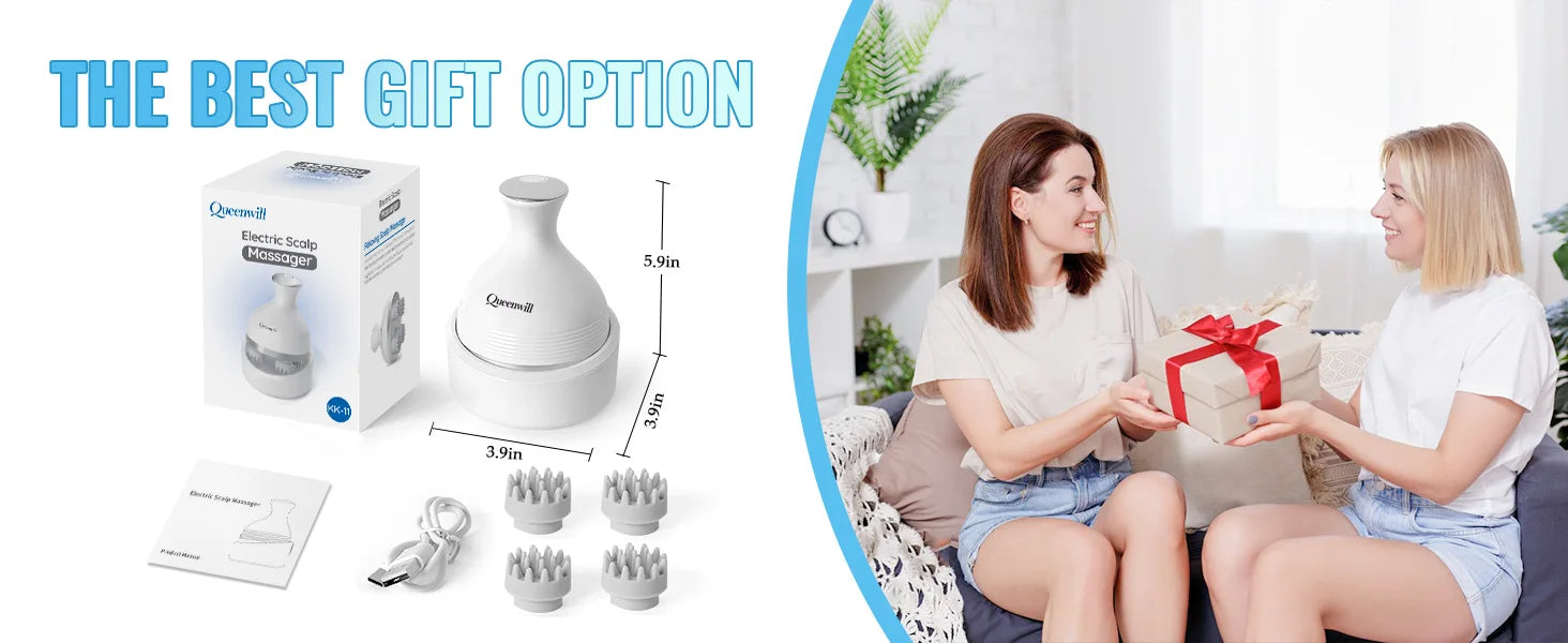 Home Electric Head Scalp Massager for Stress Relief and Hair Growth - 16