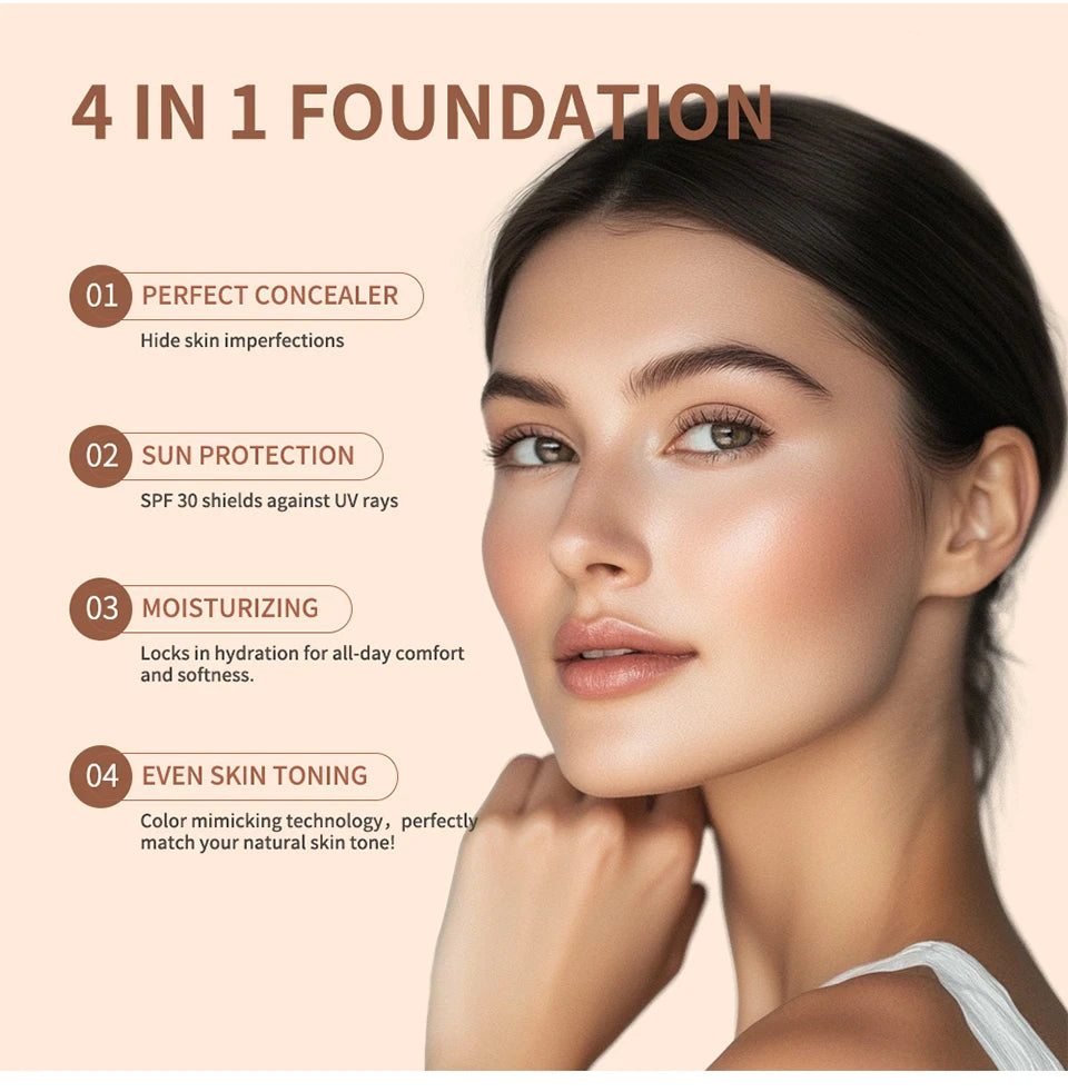 Travel Color Changing Foundation with SPF 30 Sun Protection