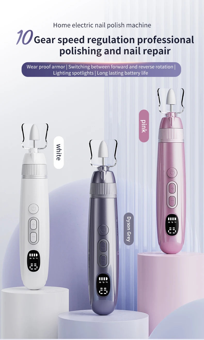 Home Manicure Electric Nail File Set for Easy Trimming and Polishing