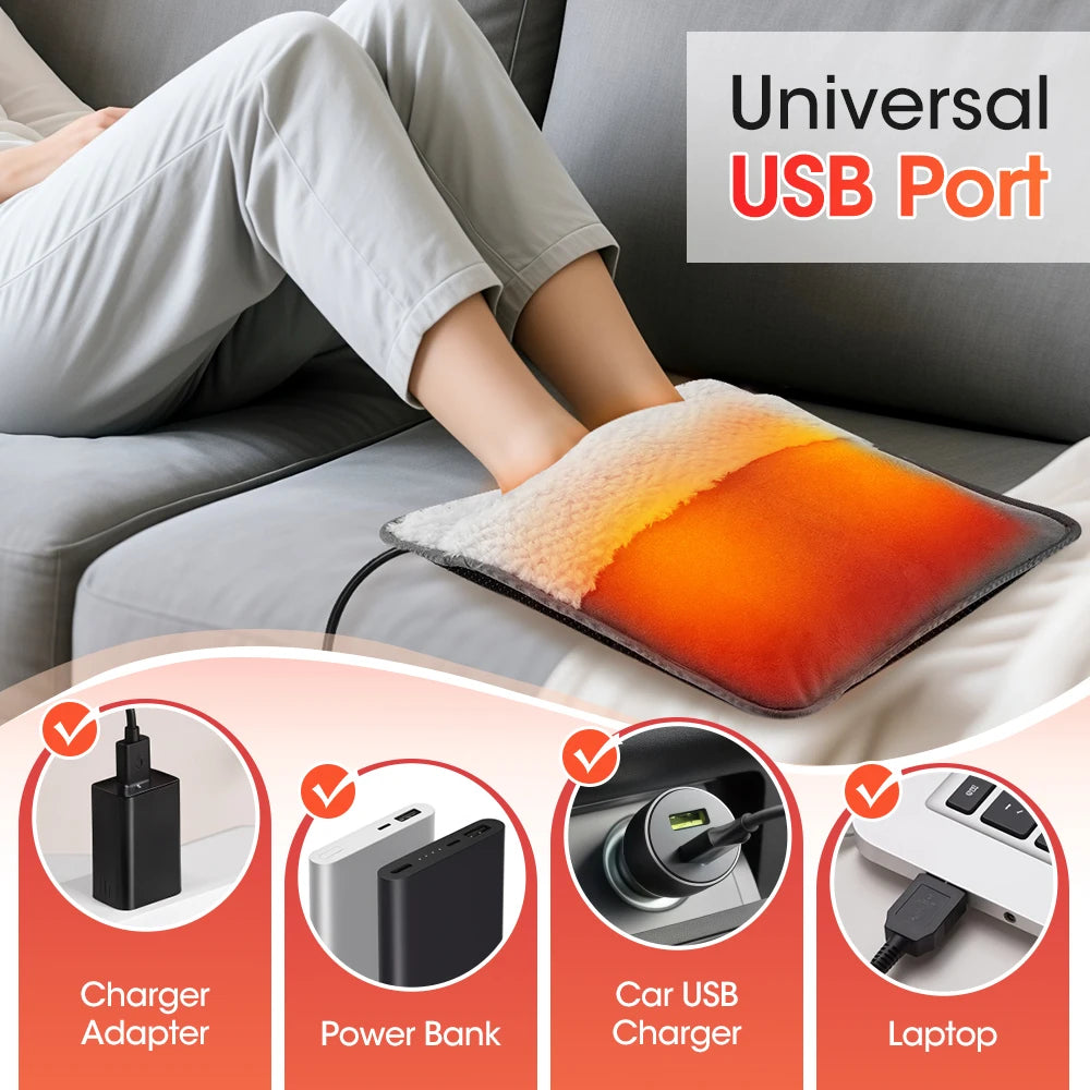 Under Desk Electric Foot Warmer Mat for Cozy Winter Evenings