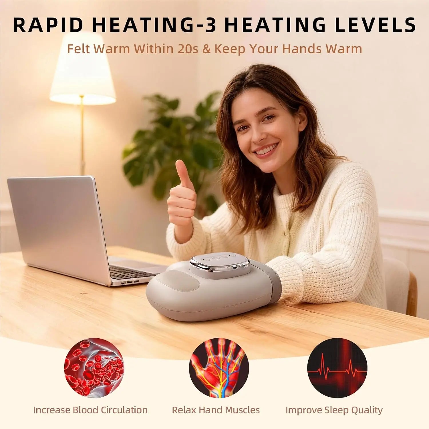 Daily Relaxation Hand Massager with Heat and Air Compression - 4