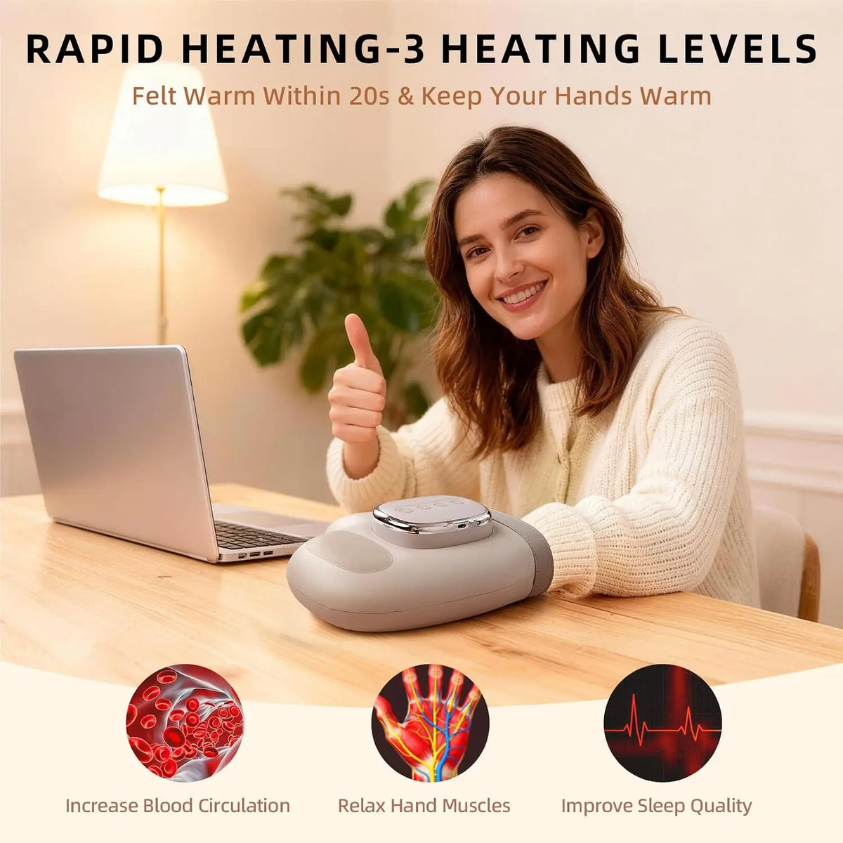 Daily Relaxation Hand Massager with Heat and Air Compression