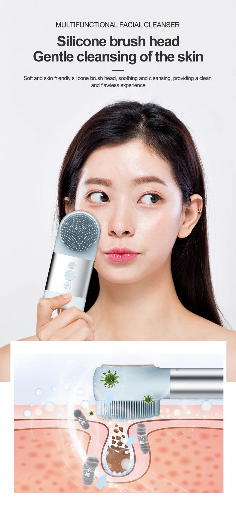 Daily Skincare Hot Cold Facial Cleansing Brush for Deep Cleaning - 11