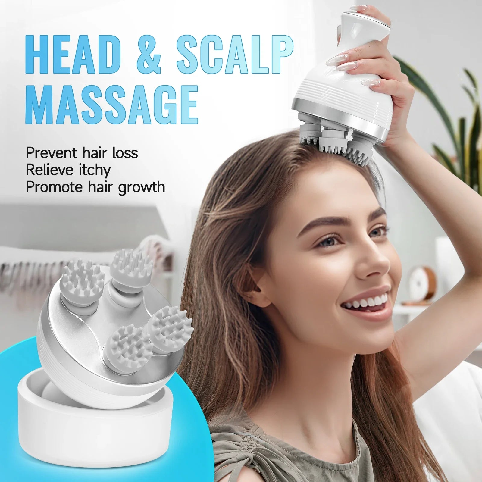 Home Electric Head Scalp Massager for Stress Relief and Hair Growth - 1
