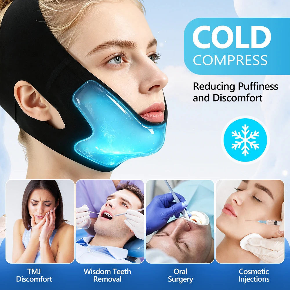 Home Skincare Face Wrap Band Hot and Cold Compress for Chin and Jaw - 8