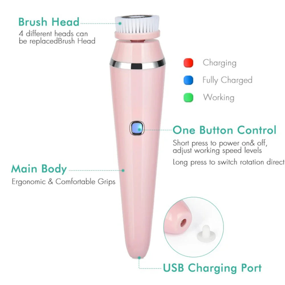 Daily Skincare Rotating Facial Cleansing Brush for Deep Pore Exfoliation