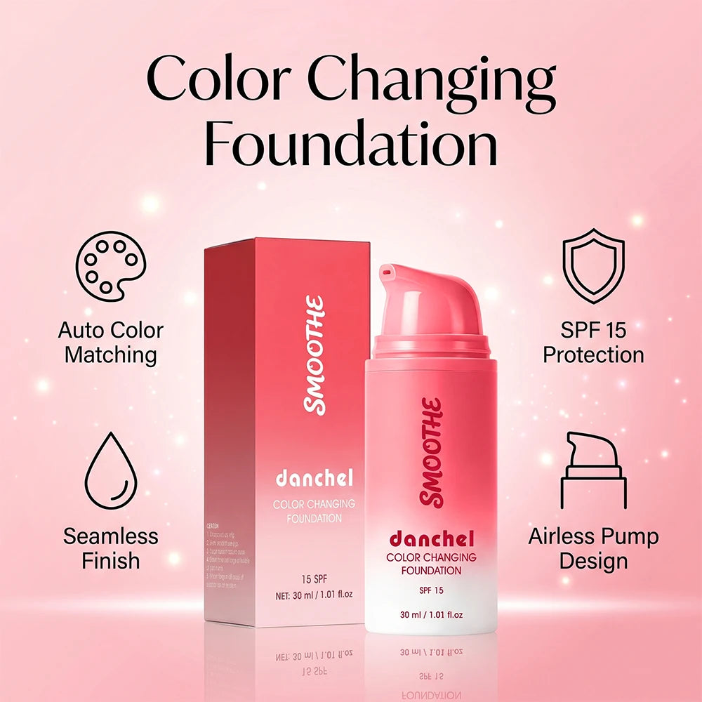 Daily Makeup Routine Color Changing Foundation for Flawless Seamless Look - 2