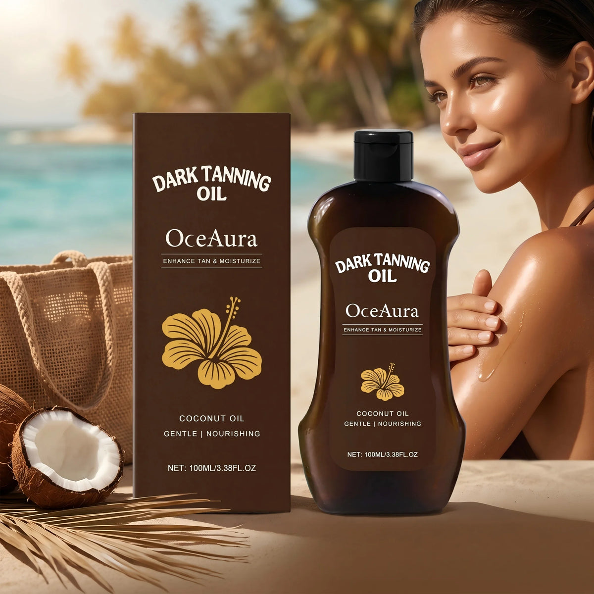 Beach Outdoor Coconut Oil Dark Tanning Oil for Deep Golden Glow