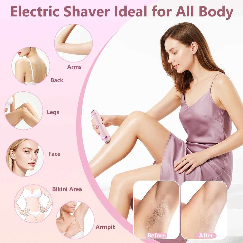 Bathroom Electric Shaver Dual Head Trimmer for Smooth Hair Removal - 3