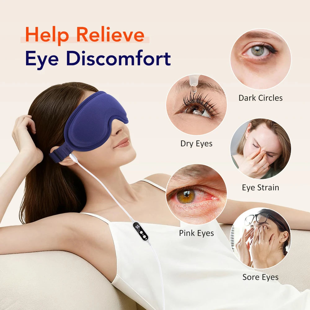 Travel Office Relaxation Heated Sleep Mask for Soothing Eye Care - 14