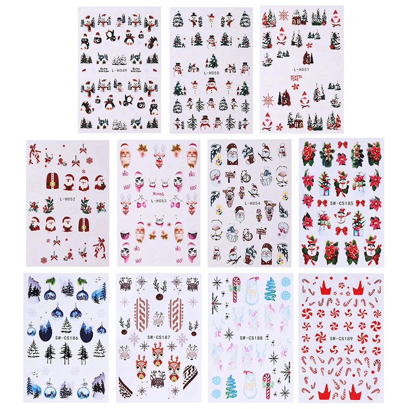 Christmas party nail art decor winter sticker for holiday manicure styling - 6