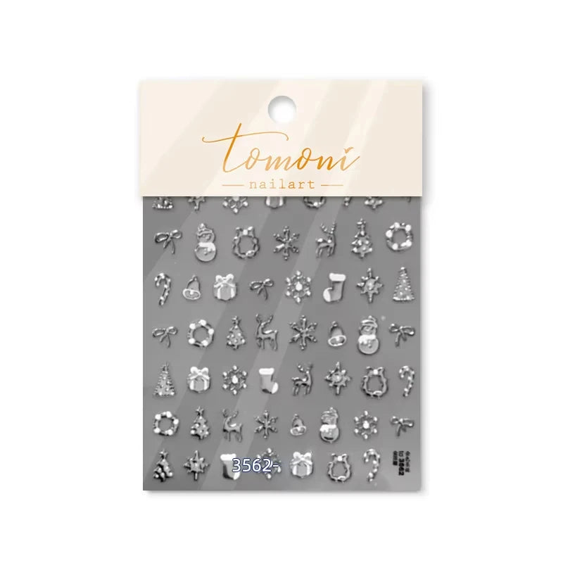 Christmas party nail art decor winter sticker for holiday manicure styling