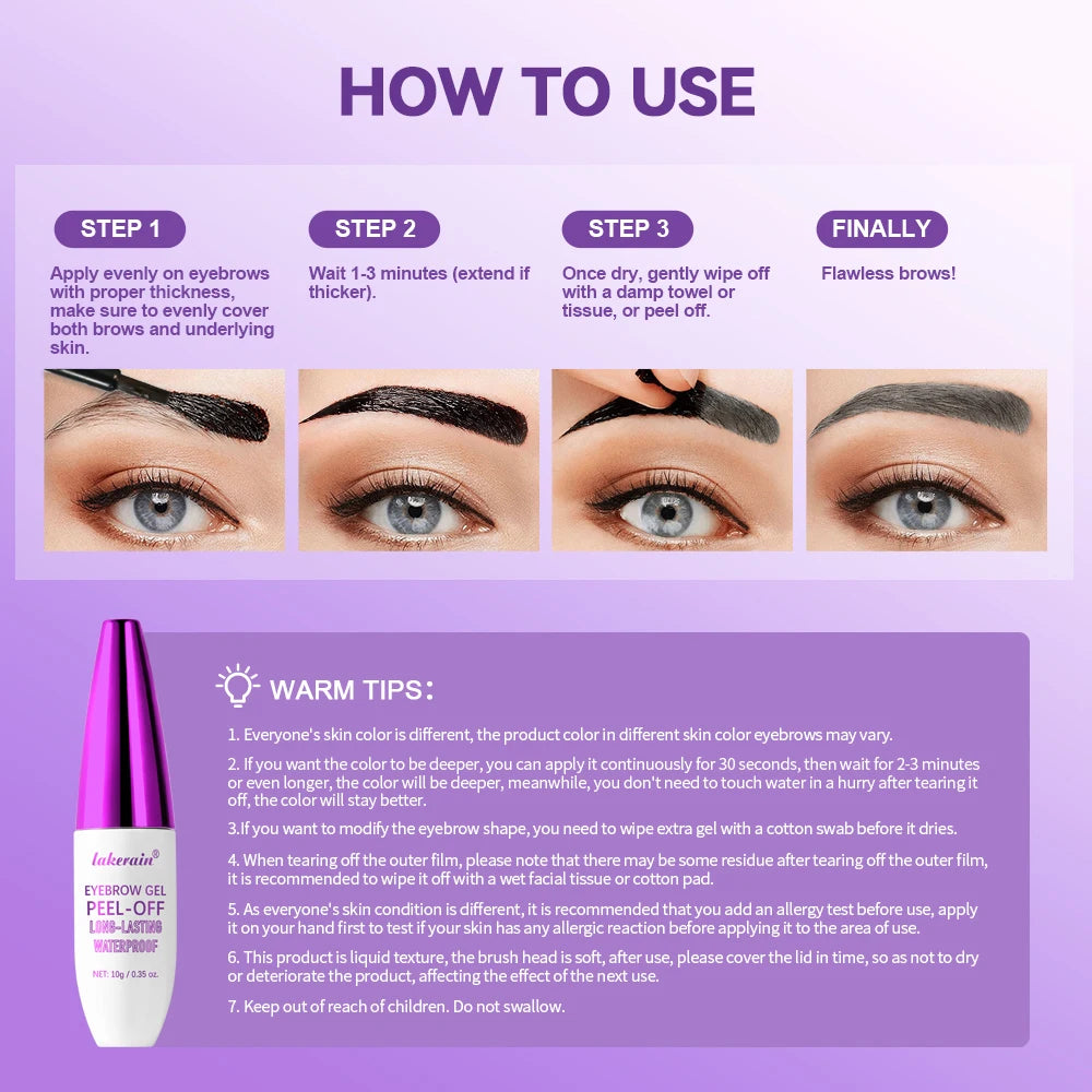 Daily Makeup Eyebrow Gel Tint for Long Lasting Waterproof Tattoo Brows