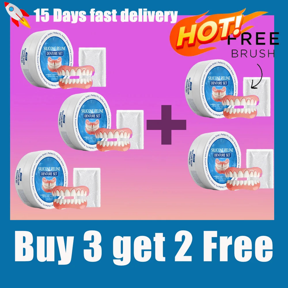 Daily Smile Silicone Dentures for Missing Teeth Full Set - 9