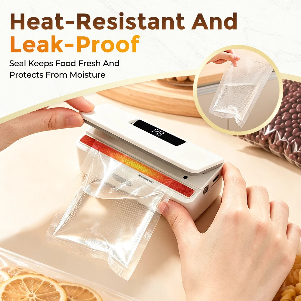 Kitchen Snack Sealer Portable Food Sealer with Cutter and Heat Levels - 10